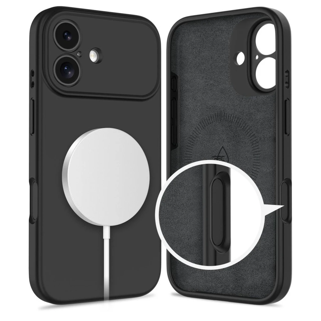 TECH-PROTECT szilikon tok MagSafe iPhone 17 készülékhez fekete