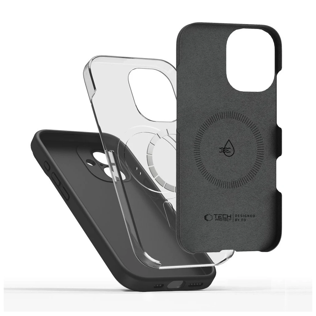 TECH-PROTECT szilikon tok MagSafe iPhone 17 készülékhez fekete