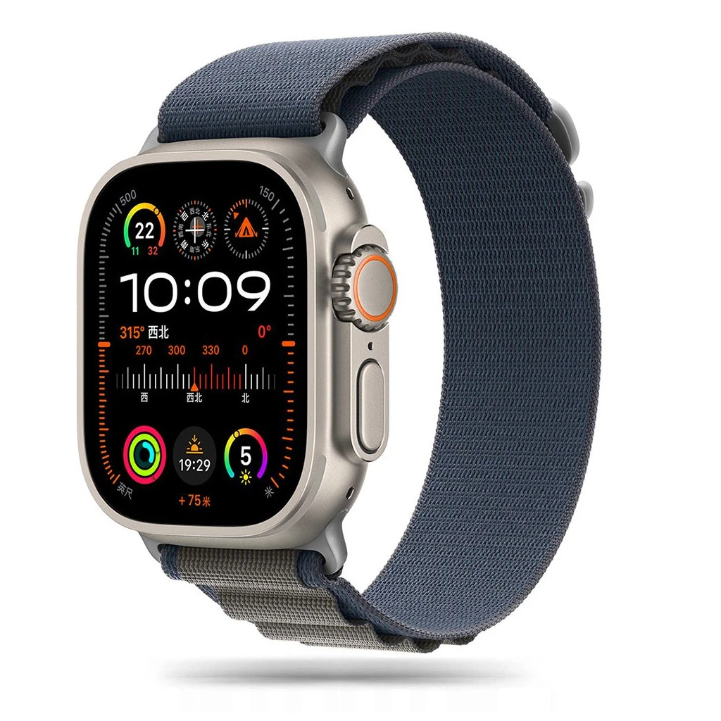 TECH-PROTECT NYLON PRO Apple Watch tok 8/9/10/11/SE/ULTRA készülékhez (44/45/46/49 mm) tengerészkék / szürke