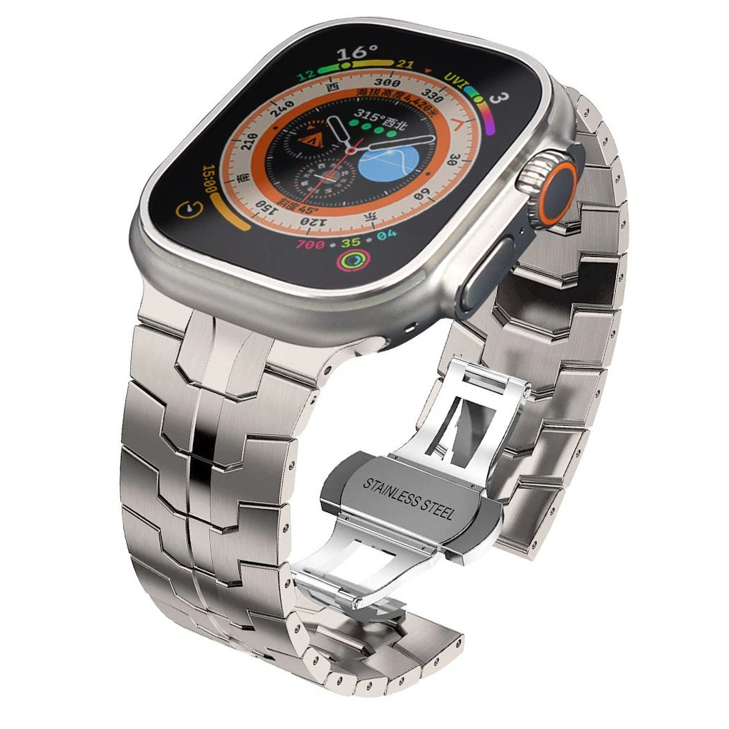 TECH-PROTECT STAINLESS LINE védőtok Apple Watch 8/9/10/11/SE/ULTRA készülékhez (44/45/46/49 MM) TITANIUM