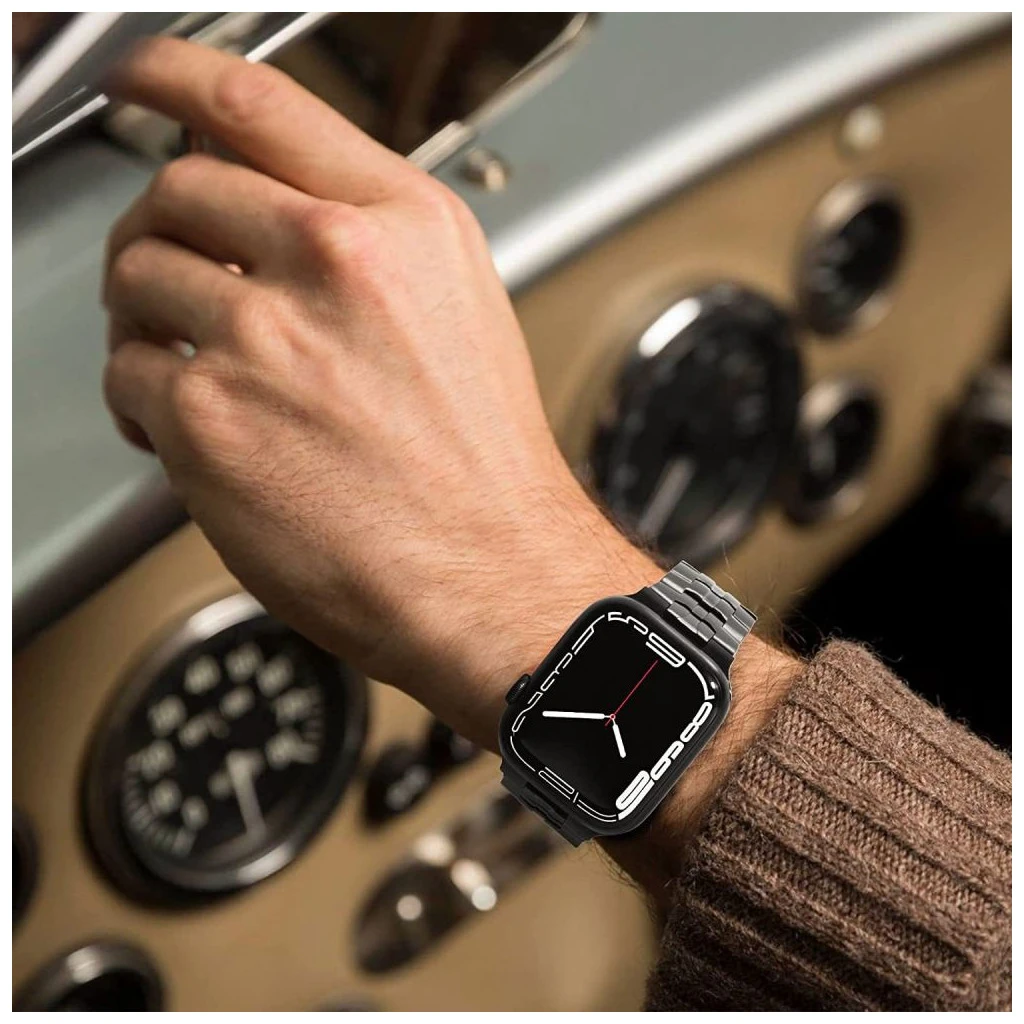 TECH-PROTECT STAINLESS LINE védőtok Apple Watch 8/9/10/11/SE/ULTRA készülékhez (44/45/46/49 MM) TITANIUM