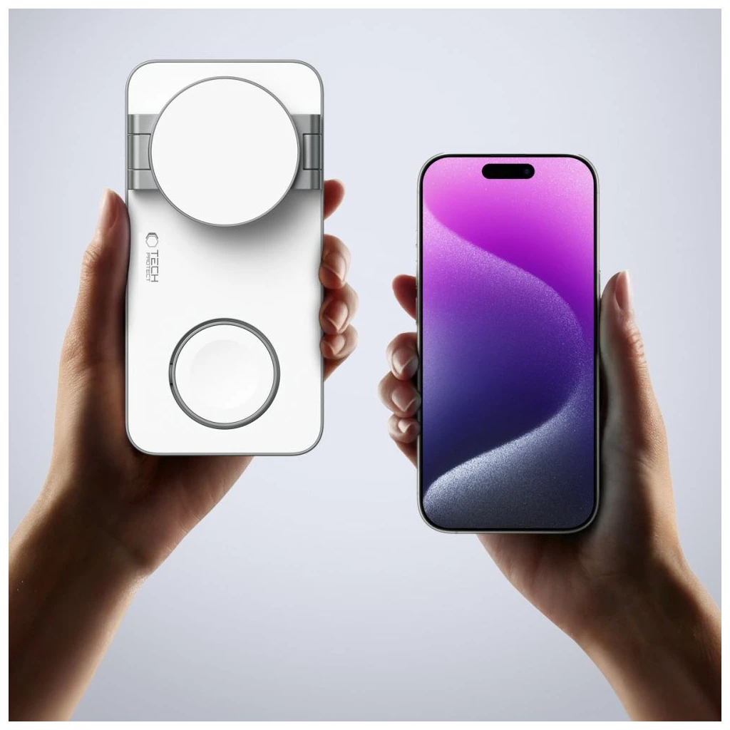 TECH-PROTECT QI15W-A47 3IN1 MAGNETIC MAGSAFE WIRELESS TÖLTŐ fehér