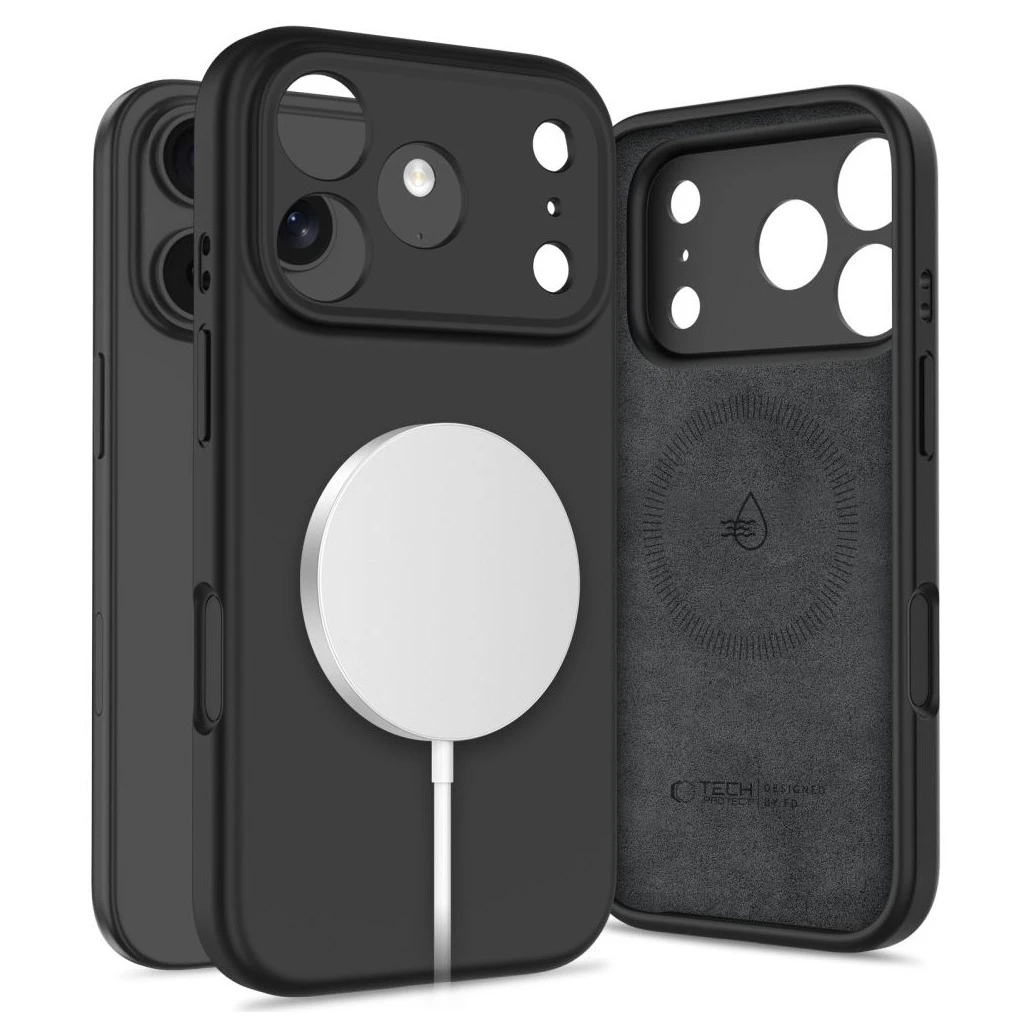 TECH-PROTECT szilikon MagSafe iPhone 17 Pro készülékhez tok fekete