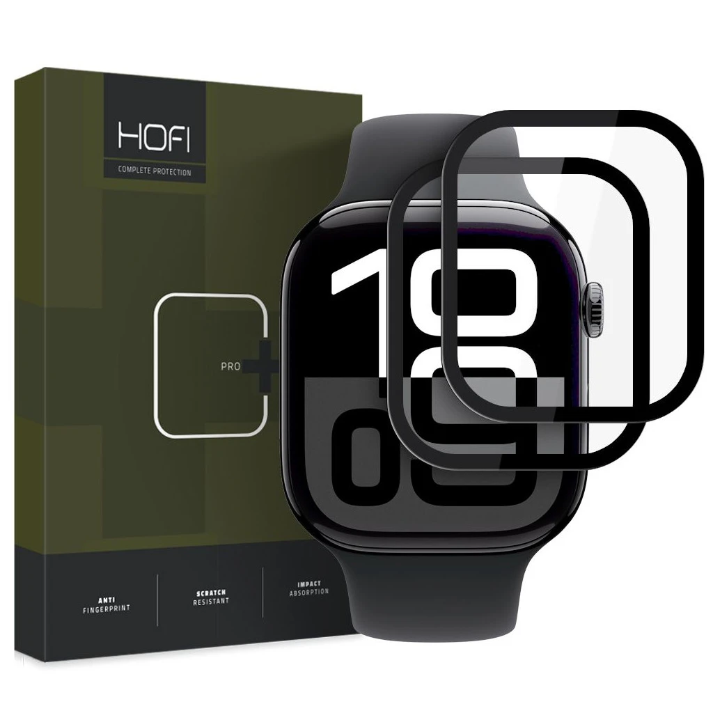 Hibrid üvegfólia HOFI HYBRID PRO+ 2-PACK Apple Watch 10/11 (46 MM) készülékhez fekete