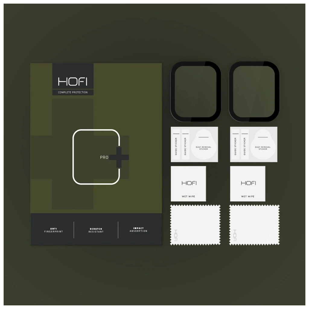 Hibrid üvegfólia HOFI HYBRID PRO+ 2-PACK Apple Watch 10/11 (46 MM) készülékhez fekete