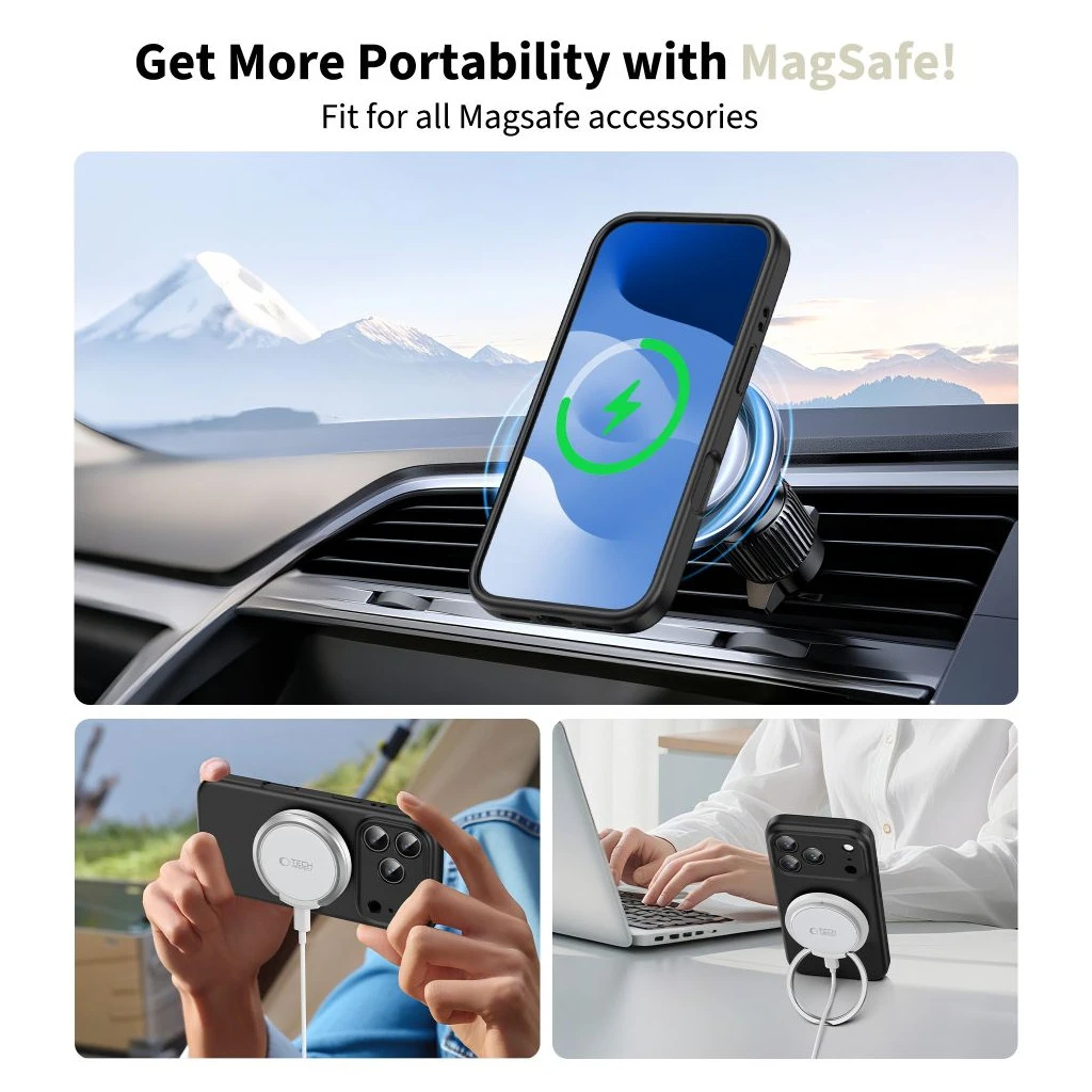 TECH-PROTECT SILICONE MAGSAFE iPhone 17 Pro Max készülékhez tok fekete