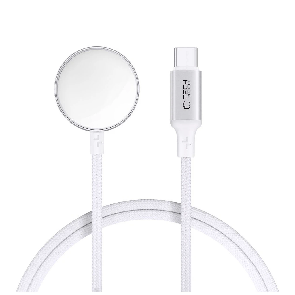 TECH-PROTECT MC02 ULTRABOOST mágneses töltő TYPE-C kábel 100CM Apple Watch készülékhez fehér