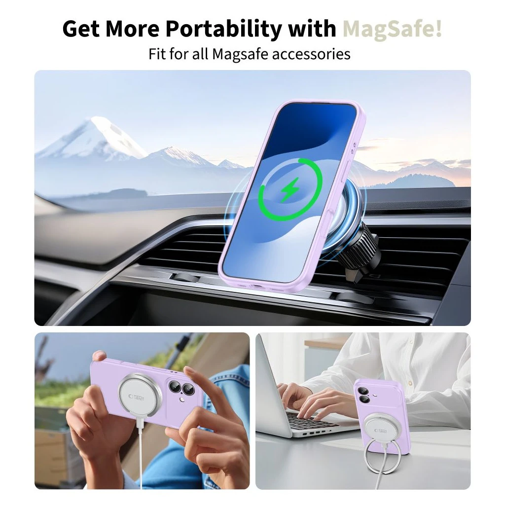 TECH-PROTECT Szilikon MagSafe iPhone 17 készülékhez tok mávé