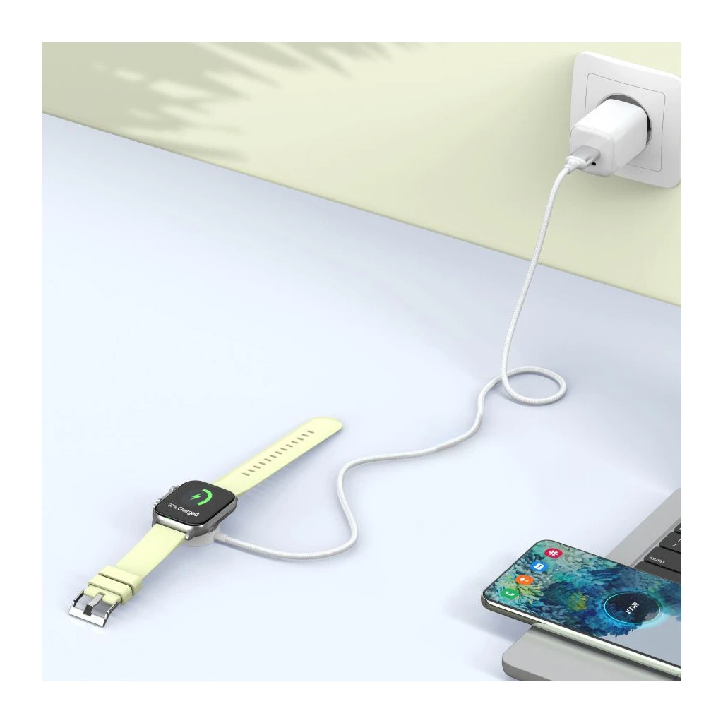 TECH-PROTECT MC02 ULTRABOOST mágneses töltőkábel 100CM APPLE WATCH készülékhez fehér