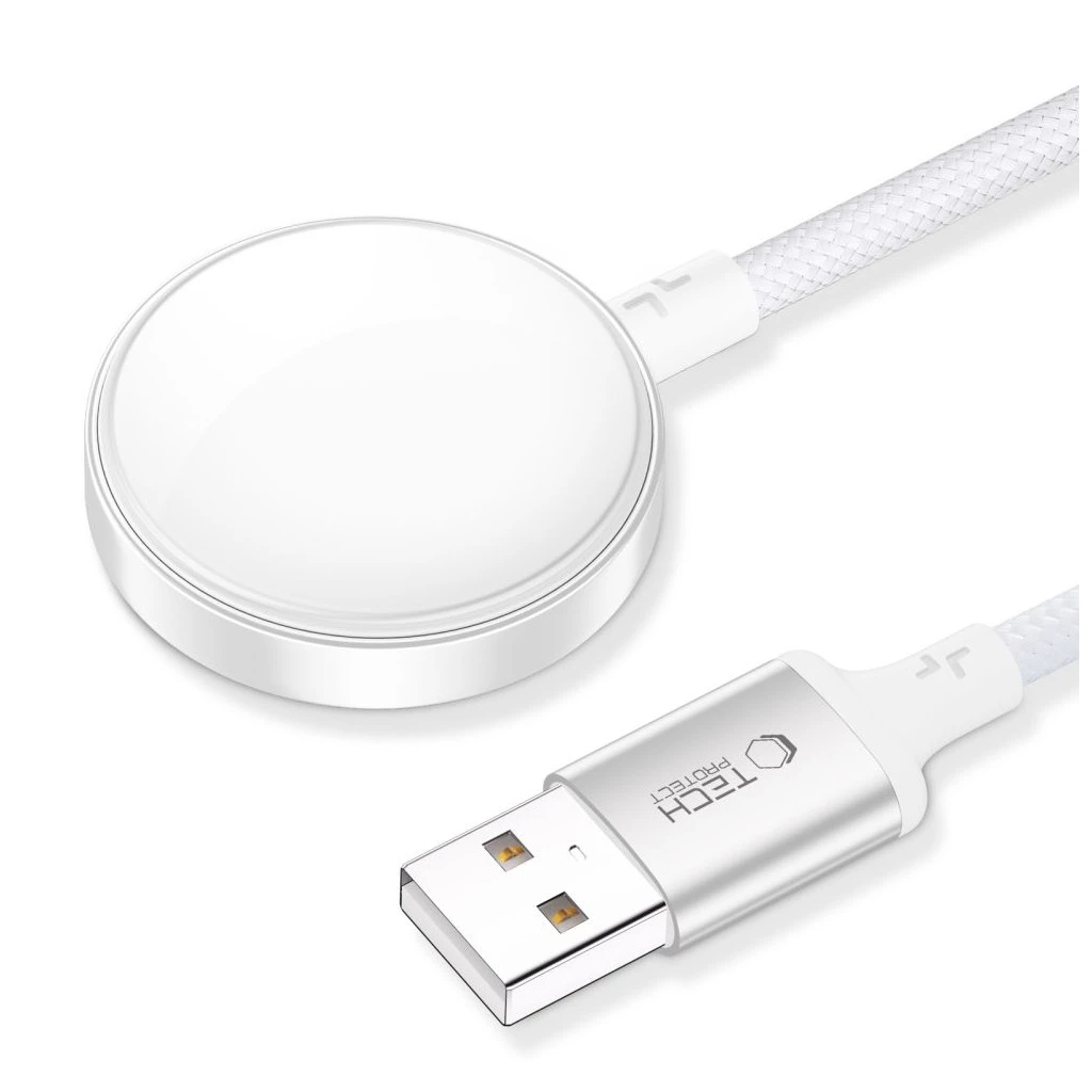 TECH-PROTECT MC02 ULTRABOOST mágneses töltőkábel 100CM APPLE WATCH készülékhez fehér