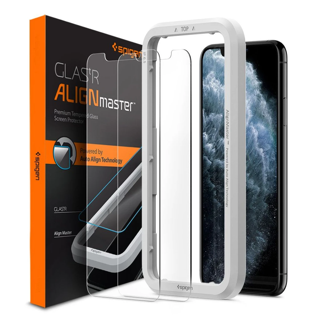 Spigen ALM Glas.Tr Slim 2-Pack iPhone 11 / XR készülékhez temperált üveg kijelzővédő, átlátszó