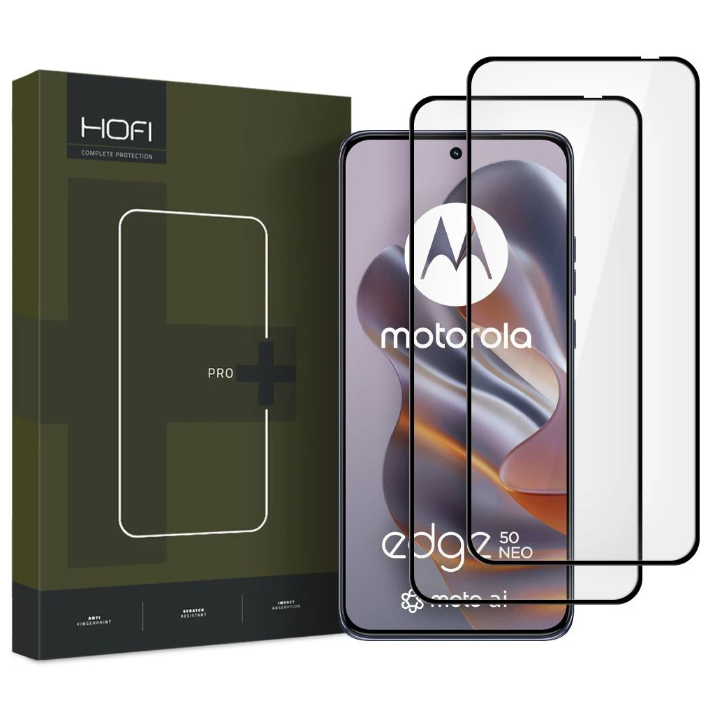 HofI Glass Pro+ 2-PACK üvegfólia Motorola Edge 50 Neo / 60 Neo készülékhez fekete
