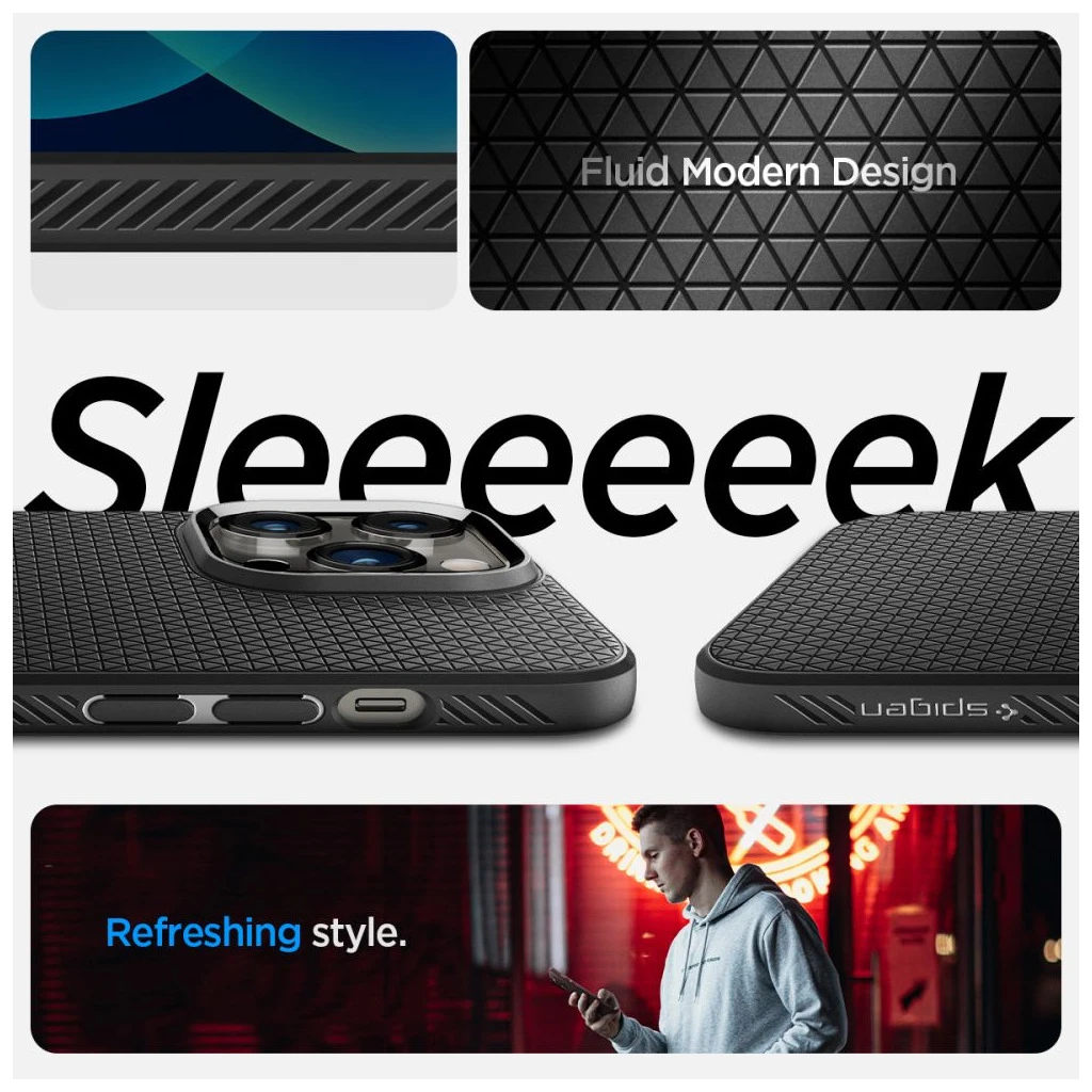 SPIGEN LIQUID AIR iPhone 14 Pro tok készülékhez matt fekete