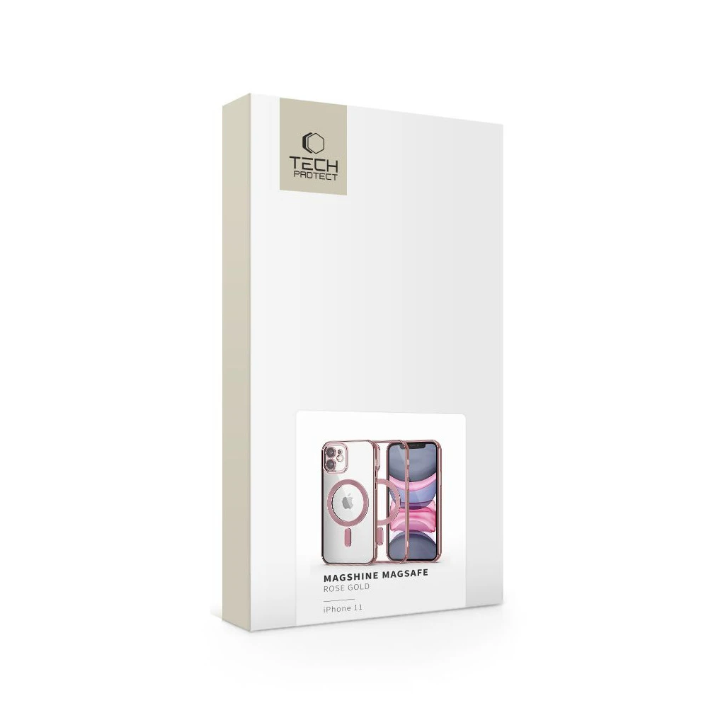 TECH-PROTECT MAGSHINE MAGSAFE iPhone 11 készülékhez tok rózsaarany