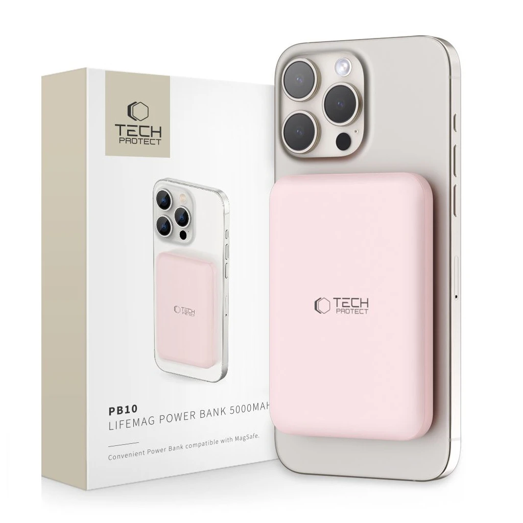 TECH-PROTECT PB10 LIFEMAG MAGSAFE powerbank 5000MAH rózsaszín