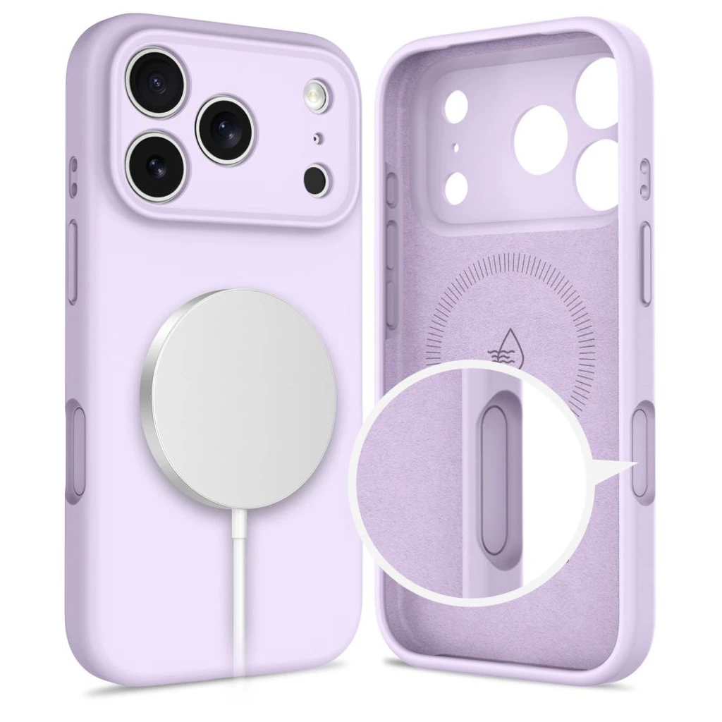 TECH-PROTECT Szilikon MagSafe iPhone 17 Pro készülékhez tok malva