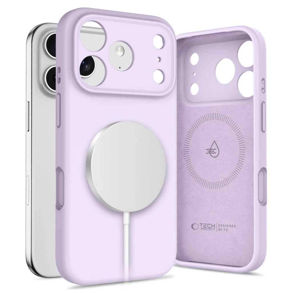 TECH-PROTECT Szilikon MagSafe tok iPhone 17 Pro Max készülékhez malva