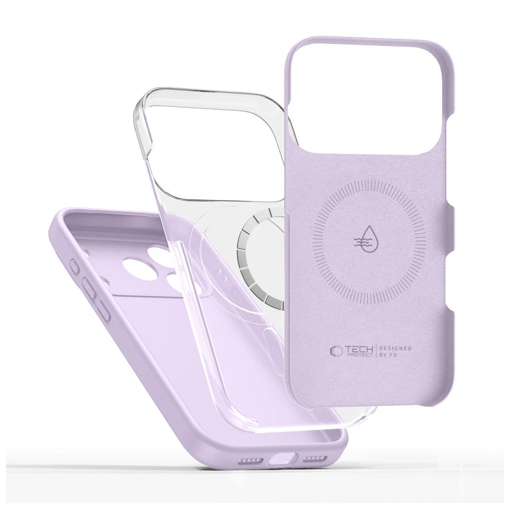 TECH-PROTECT Szilikon MagSafe tok iPhone 17 Pro Max készülékhez malva