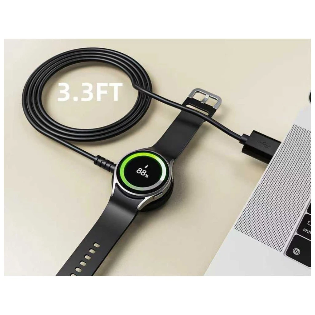 TECH-PROTECT MC03 ULTRABOOST mágneses töltő USB kábel 100CM Samsung Galaxy Watch készülékhez fekete
