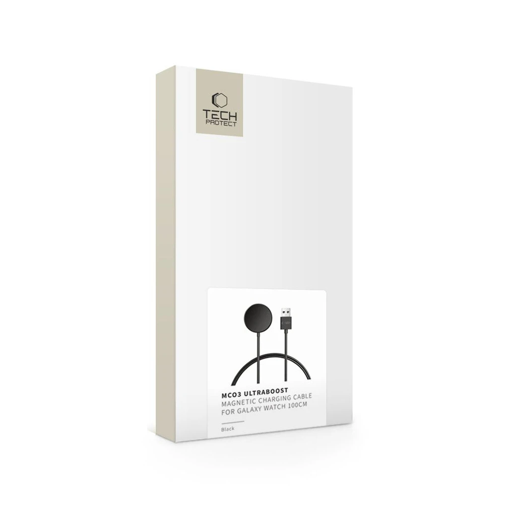 TECH-PROTECT MC03 ULTRABOOST mágneses töltő USB kábel 100CM Samsung Galaxy Watch készülékhez fekete