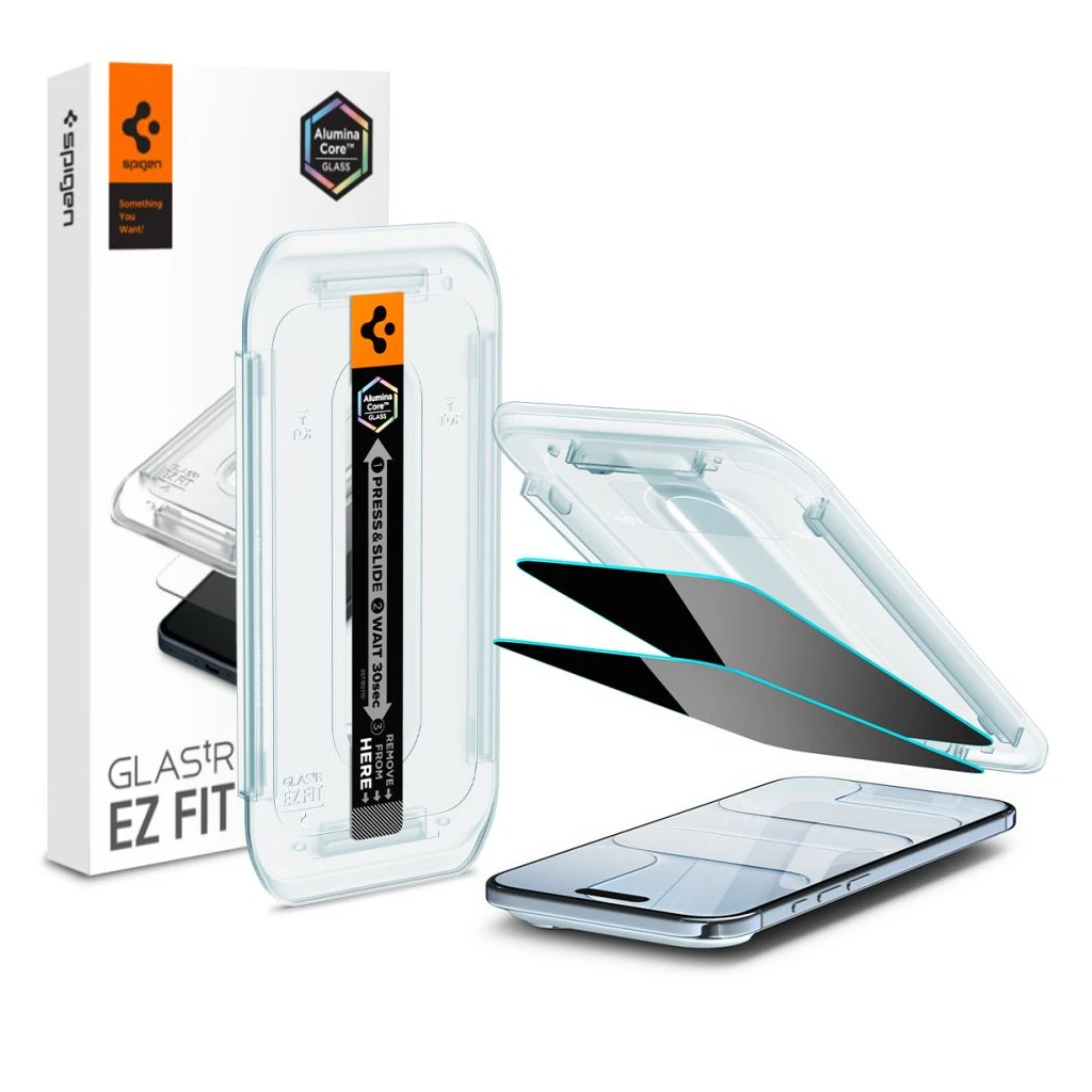 Spigen GLAS.TR “EZ FIT” 2-PACK iPhone Air készülékhez Privacy kijelzővédő