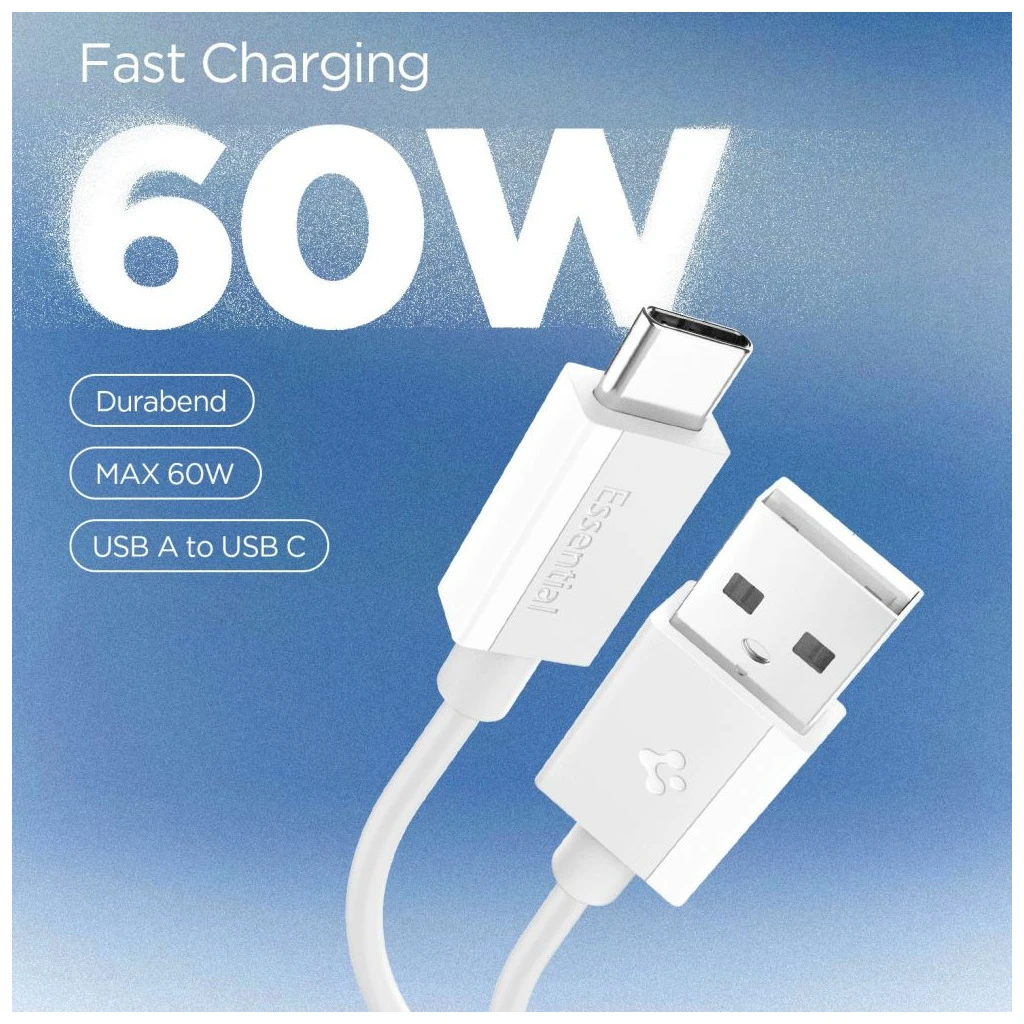 SPIGEN EB6010AC ESSENTIAL TYPE-C KÁBEL 60W 100CM fehér