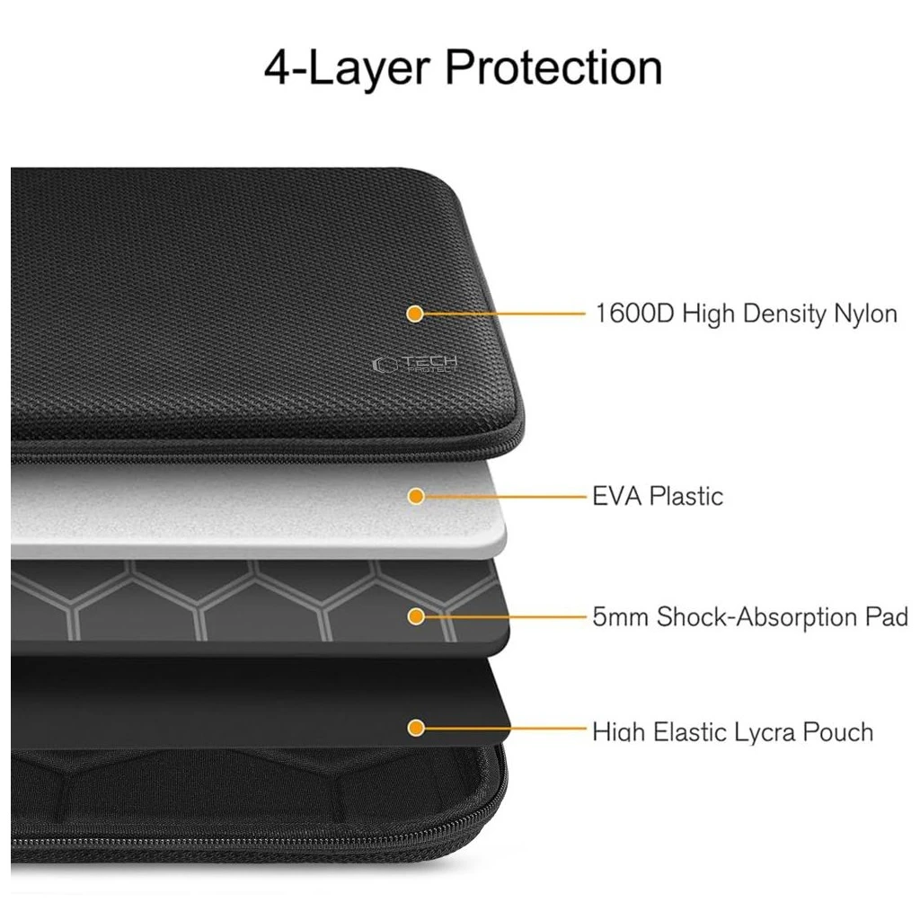 TECH-PROTECT HARDPOUCH laptop tok 13-14 készülékhez fekete