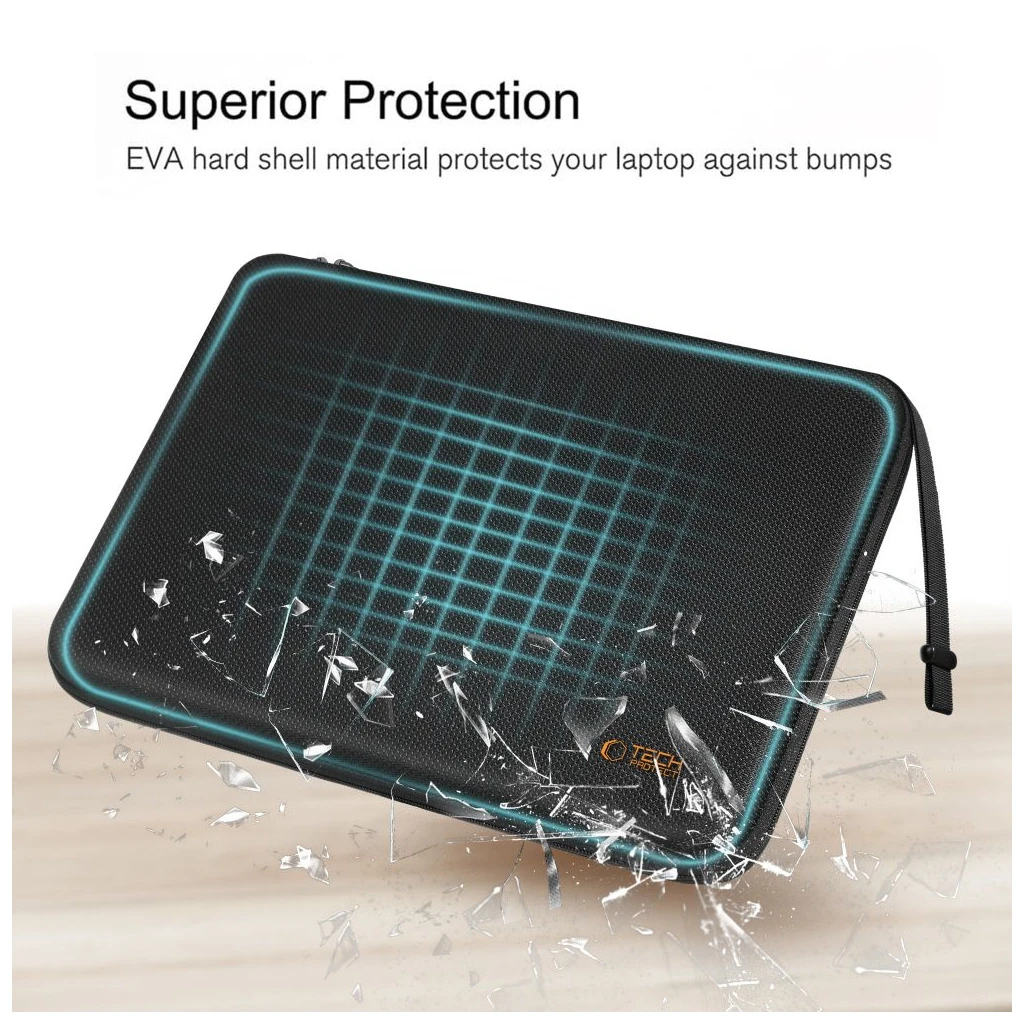 TECH-PROTECT HARDPOUCH laptop tok 13-14 fekete/narancssárga