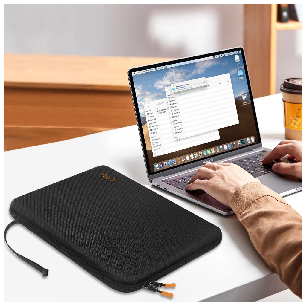 TECH-PROTECT HARDPOUCH laptop tok 13-14 fekete/narancssárga