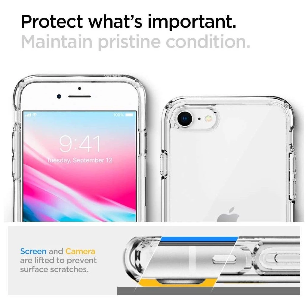 SPIGEN ULTRA HYBRID tok iPhone 7/8/SE 2020/2022 készülékhez Crystal Clear