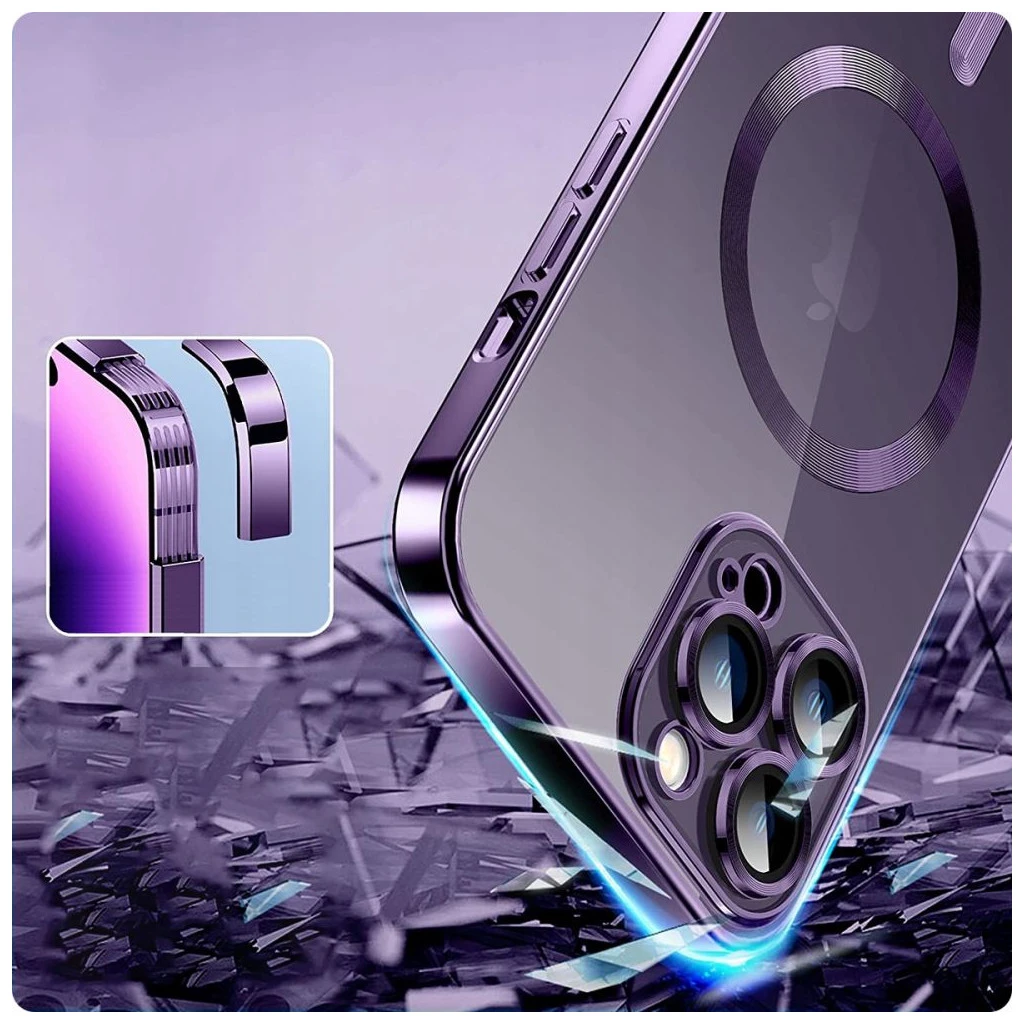 TECH-PROTECT MAGSHINE MAGSAFE iPhone 14 készülékhez tok lila