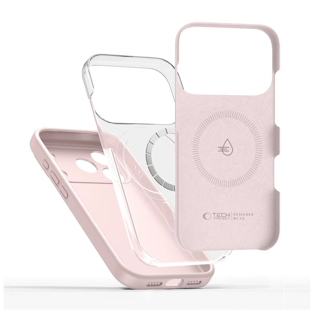 TECH-PROTECT szilikon MagSafe iPhone 17 Pro Max készülékhez tok – rózsaszín gyöngy