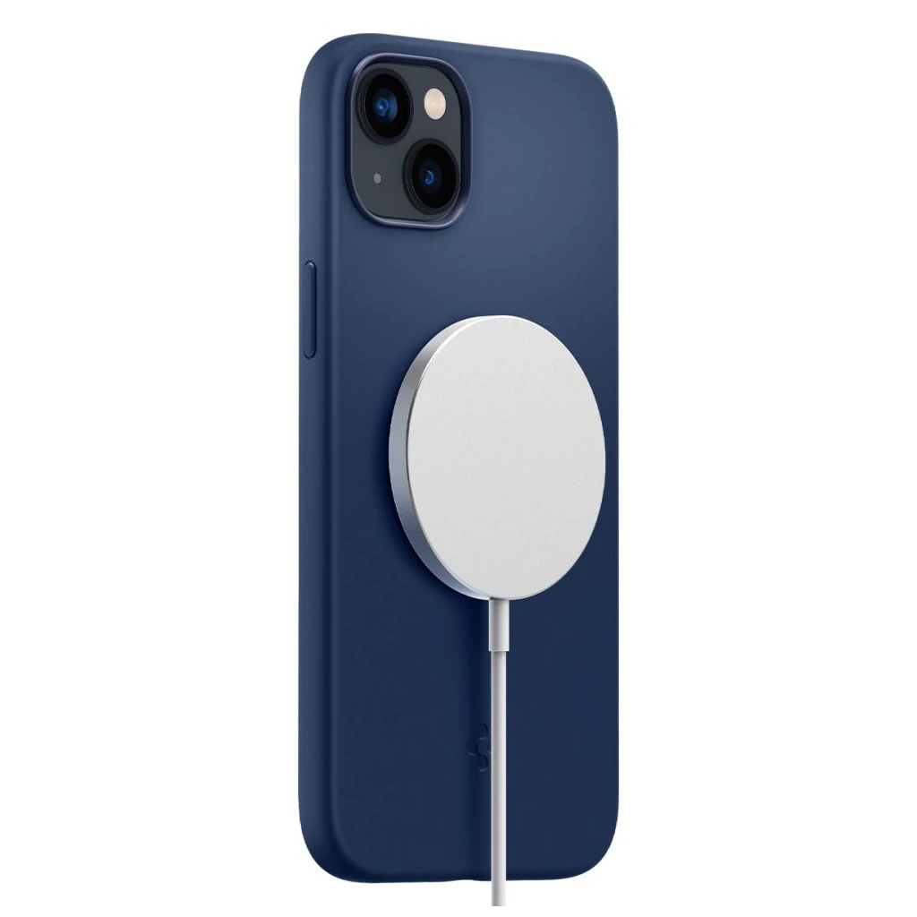 SPIGEN SILICONE FIT MAG MAGSAFE iPhone 14 Plus / 15 Plus készülékhez tok tengerkék
