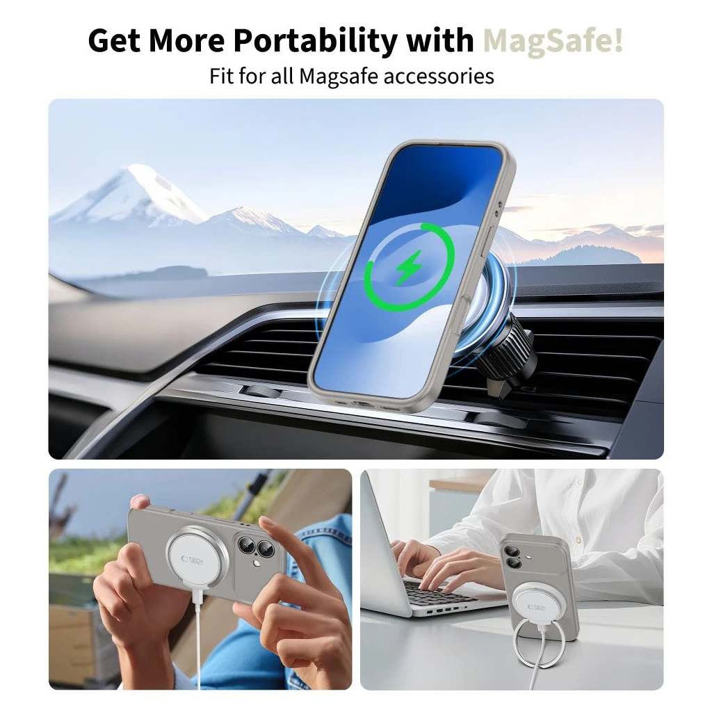 TECH-PROTECT SILICONE MAGSAFE iPhone 17 készülékhez tok kőszürke