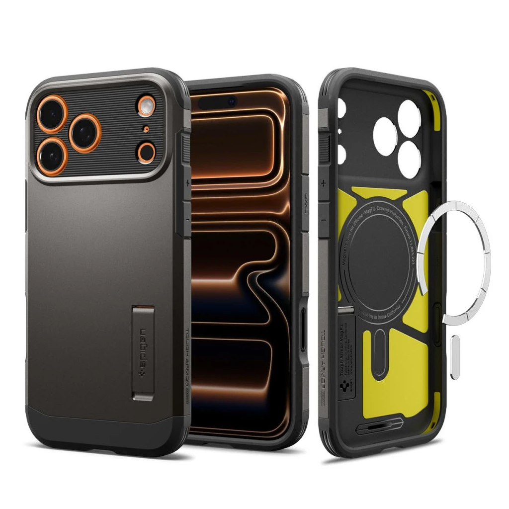 SPIGEN TOUGH ARMOR „T” MAG MAGSAFE iPhone 17 Pro készülékhez tok lőfegyerszürke
