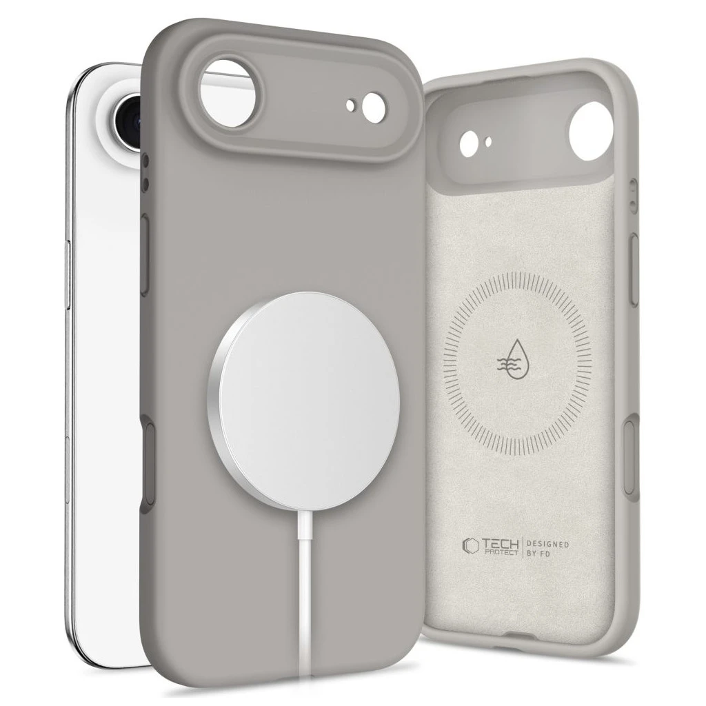 TECH-PROTECT szilikon MagSafe tok iPhone Air készülékhez kőszürke