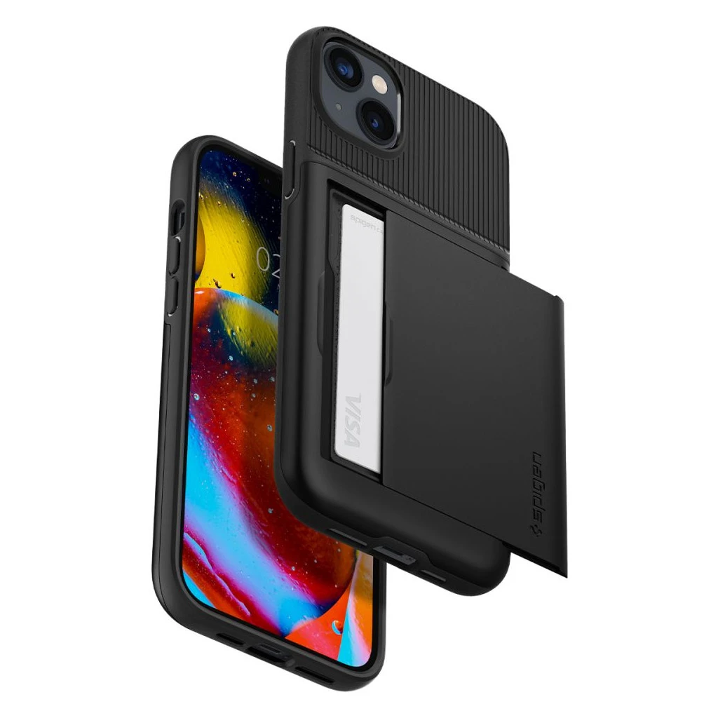 SPIGEN SLIM ARMOR CS iPhone 14 Plus / 15 Plus készülékhez tok fekete