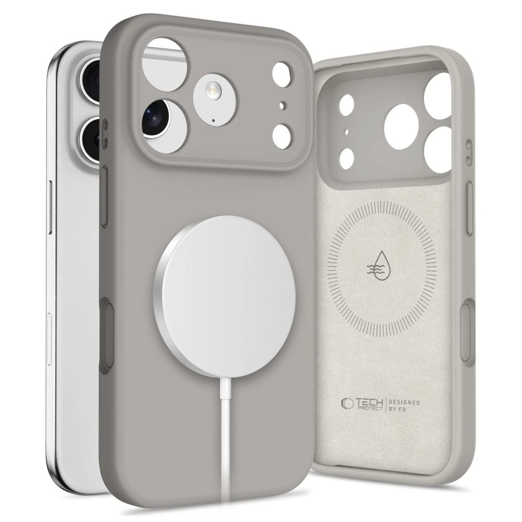 TECH-PROTECT SILICONE MAGSAFE iPhone 17 Pro tok készülékhez kőszürke