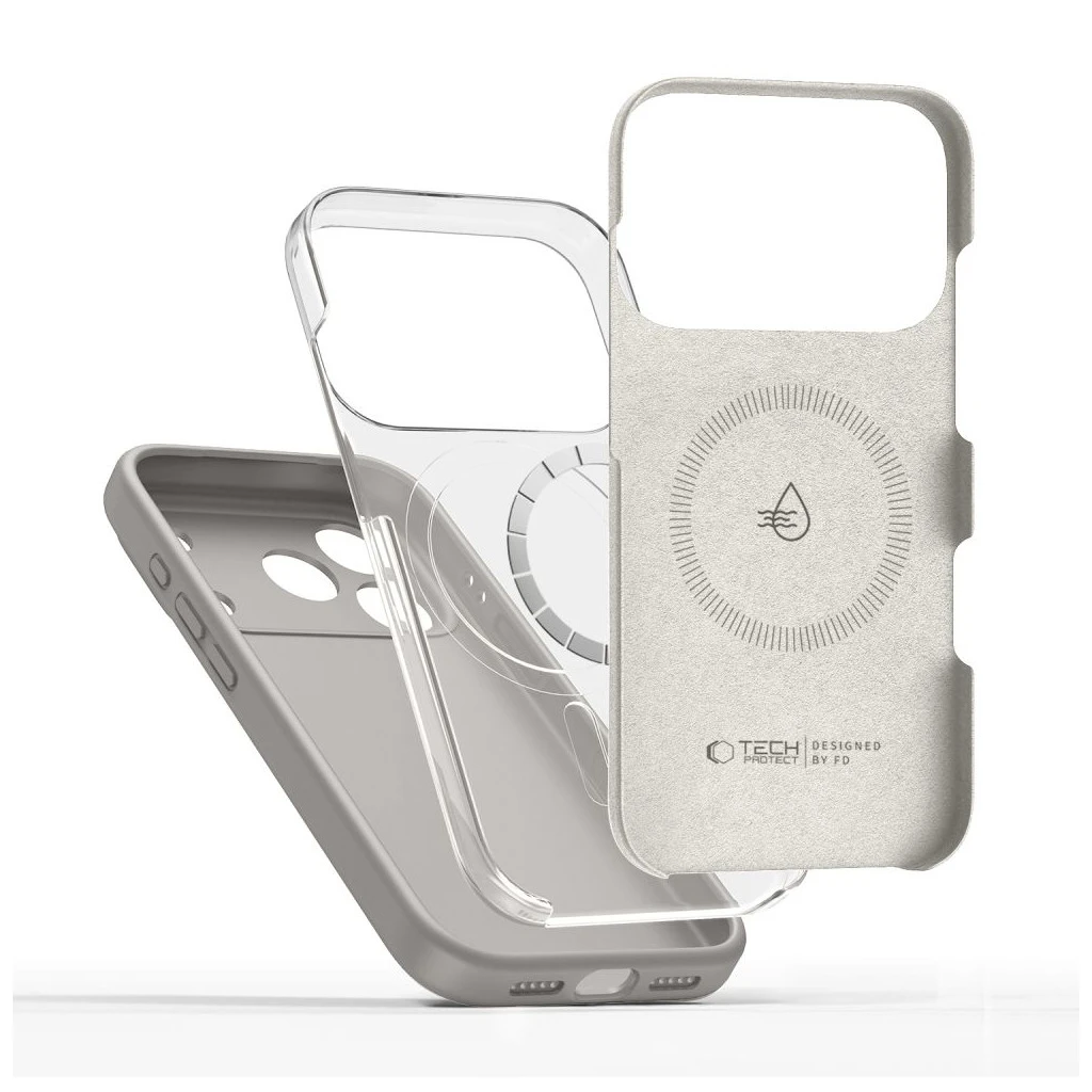 TECH-PROTECT szilikon MAGSAFE tok iPhone 17 Pro Max készülékhez kőszürke