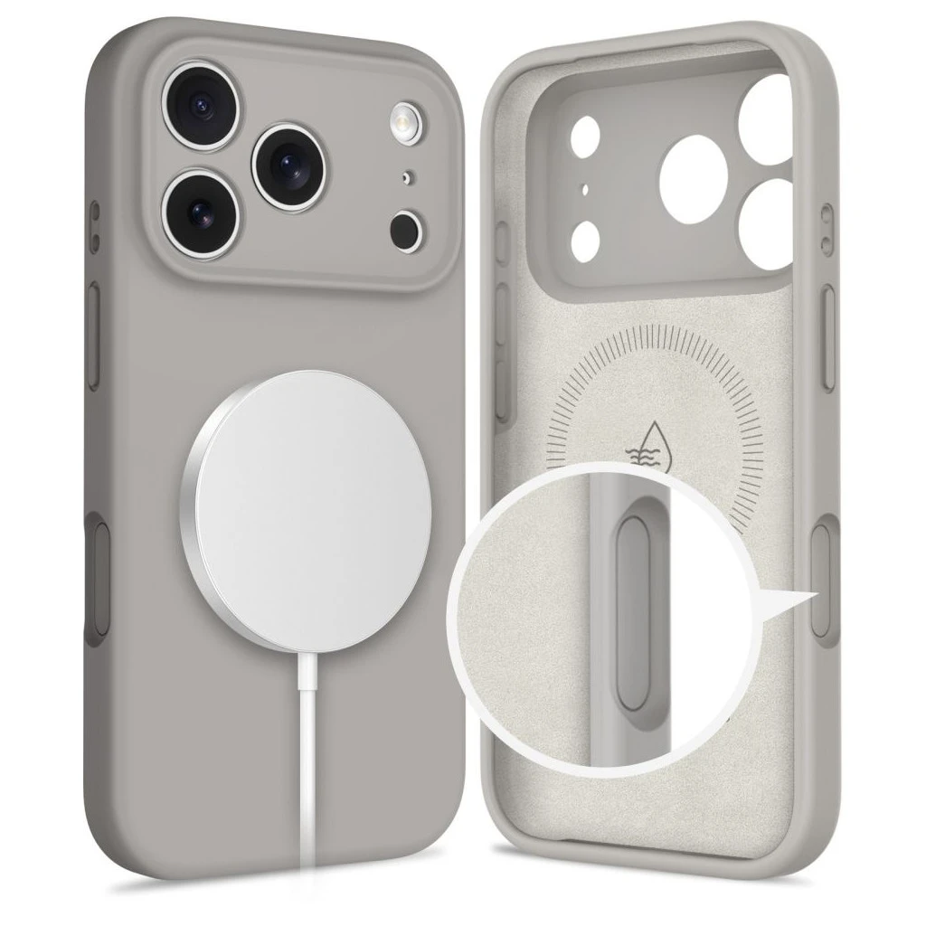 TECH-PROTECT szilikon MAGSAFE tok iPhone 17 Pro Max készülékhez kőszürke