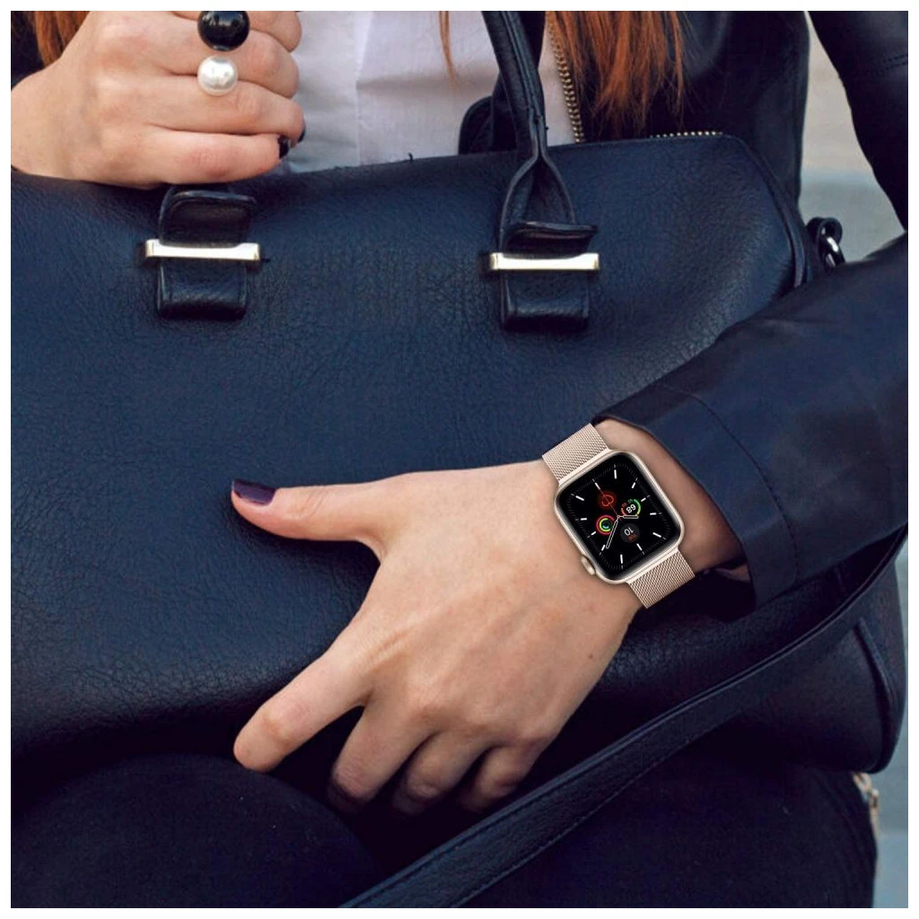 TECH-PROTECT MILANESEBAND Apple Watch 8/9/10/11/SE/ULTRA készülékhez óraszíj (44/45/46/49 MM) rózsaarany