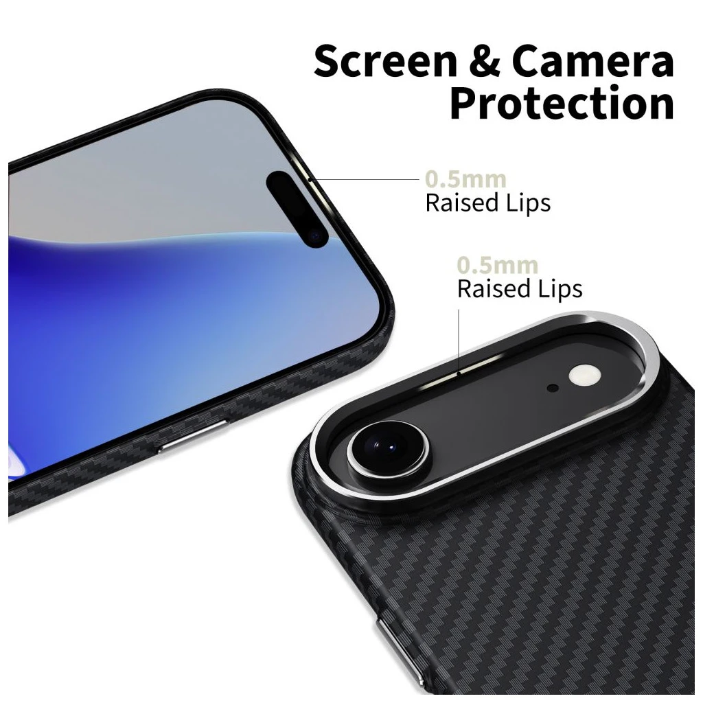TECH-PROTECT ION CARBON MAGSAFE tok iPhone Air készülékhez fekete/ezüst