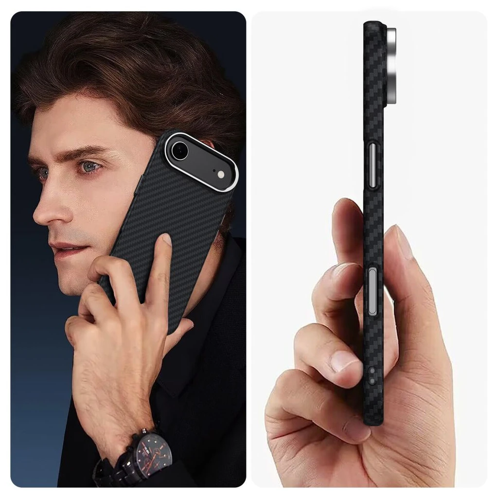 TECH-PROTECT ION CARBON MAGSAFE tok iPhone Air készülékhez fekete/ezüst