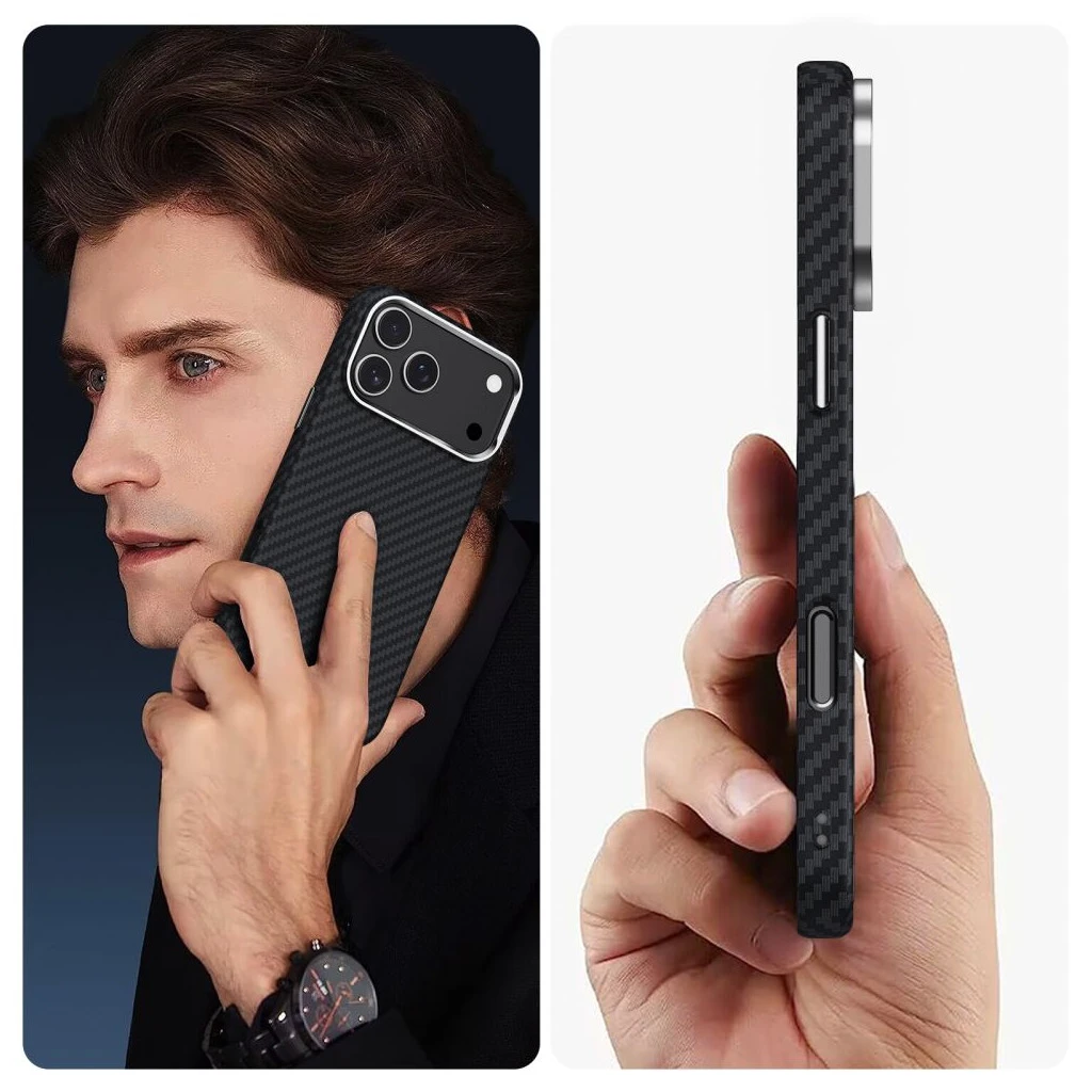 TECH-PROTECT ION CARBON MAGSAFE iPhone 17 Pro Max készülékhez tok fekete/ezüst