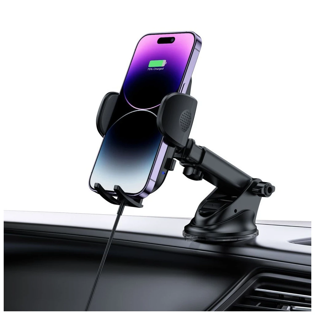 TECH-PROTECT CM15W-V1 műszerfal és légszellőző autós tartó vezeték nélküli töltő 15W fekete