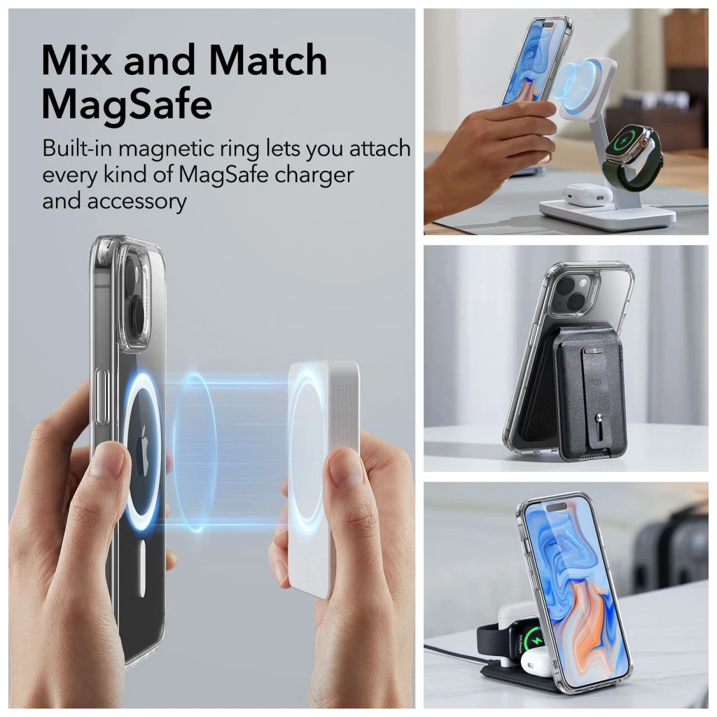 ESR CH HALOLOCK MAGSAFE iPhone 15 készülékhez átlátszó tok