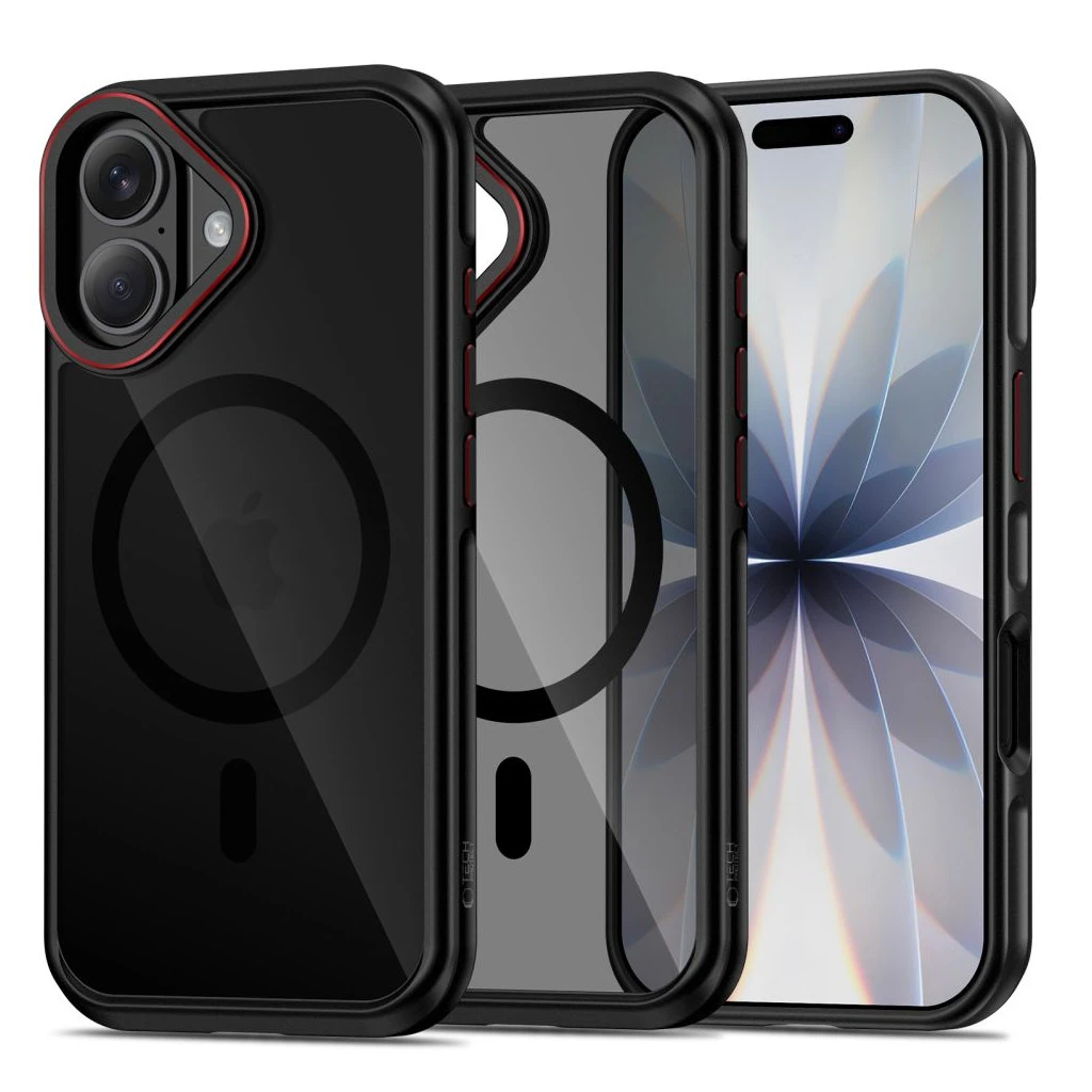 TECH-PROTECT MagHybrid MagSafe iPhone 17 készülékhez tok fekete/piros