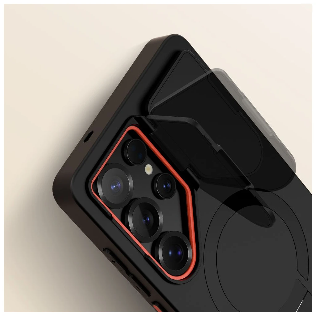 TECH-PROTECT Kevlar Aura MagSafe Samsung Galaxy S25 Ultra készülékhez tok fekete/narancssárga