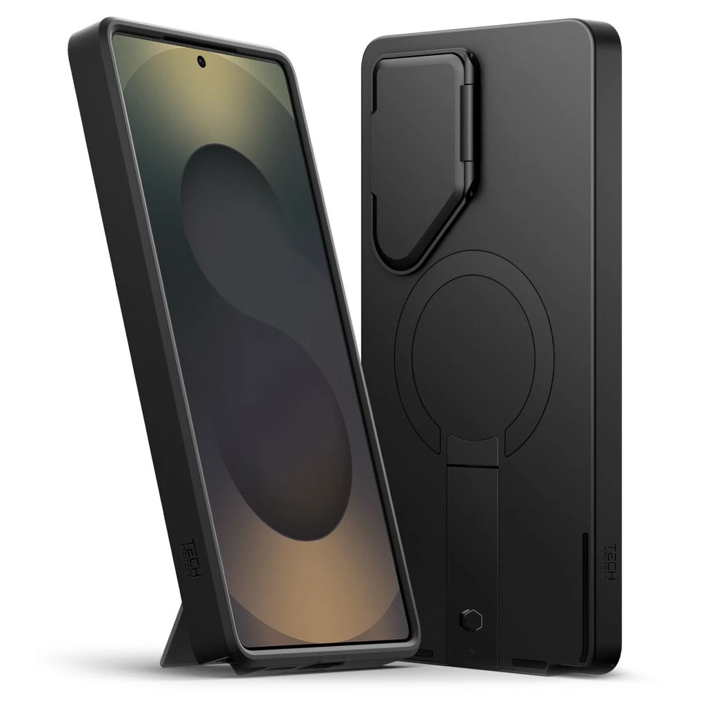 TECH-PROTECT Kevlar Aura MagSafe Samsung Galaxy S25 Ultra készülékhez tok fekete/narancssárga