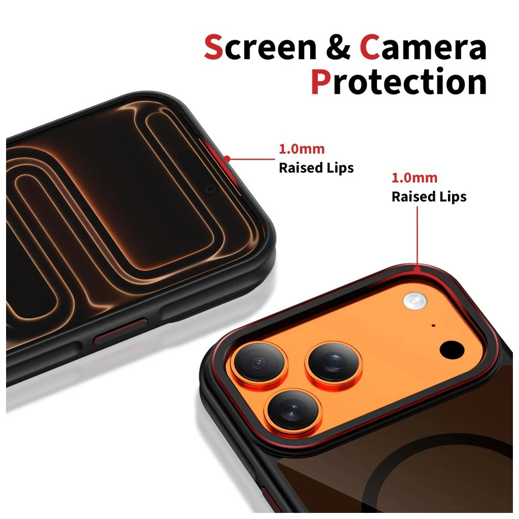 TECH-PROTECT MAGHYBRID MAGSAFE iPhone 17 Pro Max készülékhez tok fekete/piros